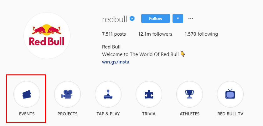 Red Bull højdepunkter med Instagram-historie